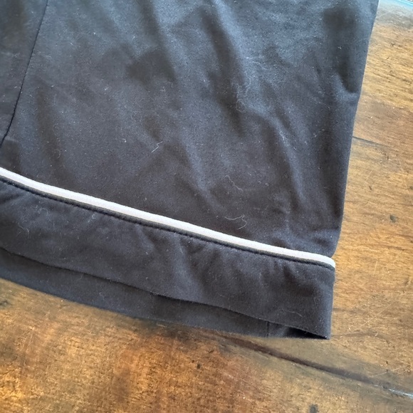 Black Short Sleeved  Pajama Set with Pink  Trim- Size L - Picture 4 of 7